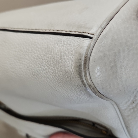 Kate Spade Lt. Gray/Gold leather medium xbody satchel. Preloved item sold as is - Picture 12 of 12